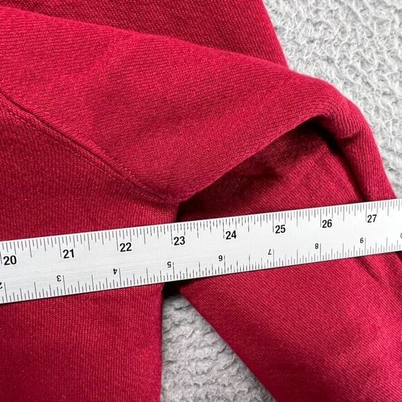 Vintage Blank Sweatshirt Men's Medium Red Hoodie Full Zip Streetwear Pockets Y2K - Picture 4 of 10